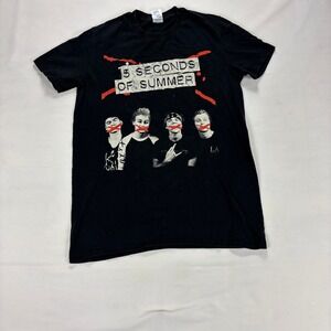 5 Seconds of Summer Band T Shirt Mens Medium Black 2015 Tour Concert Pop